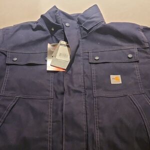 Carhartt Men's Dark Blue FR And ARC RATED JACKET NEW